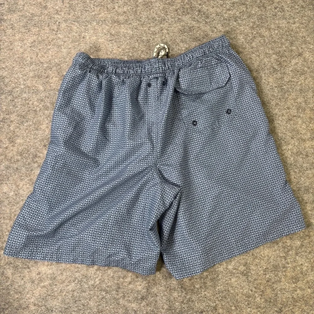 Nat Nast Swim Trunks Mens XL Blue Bathing Suit Elastic Waist Lined Shorts Print‎